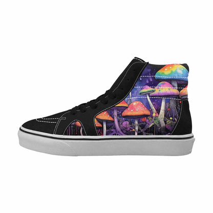 MEN'S Rainbow Drip Mushrooms High Top Canvas Dark Academia Custom Sneakers