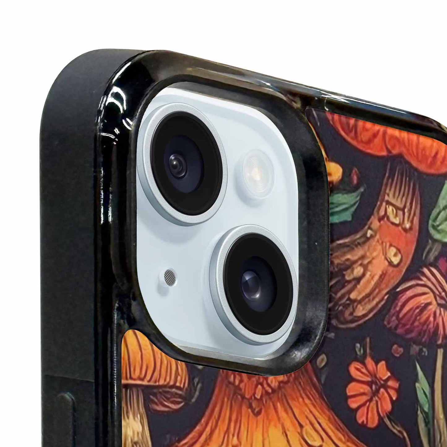iPhone 15 Plus Case — Mushrooms And Skulls, Personalized Phone Case