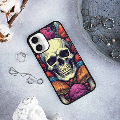 iPhone 16 Plus Case — Mushroom Skull, Customized Protective Case