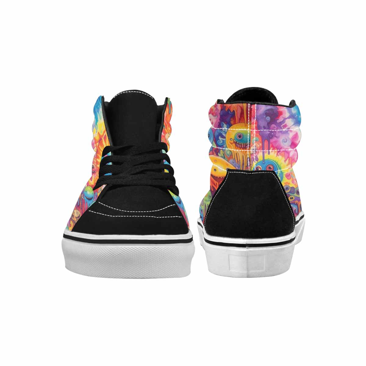 MEN'S Aliens  Tie Dye High Top Canvas Grunge Custom Shoes