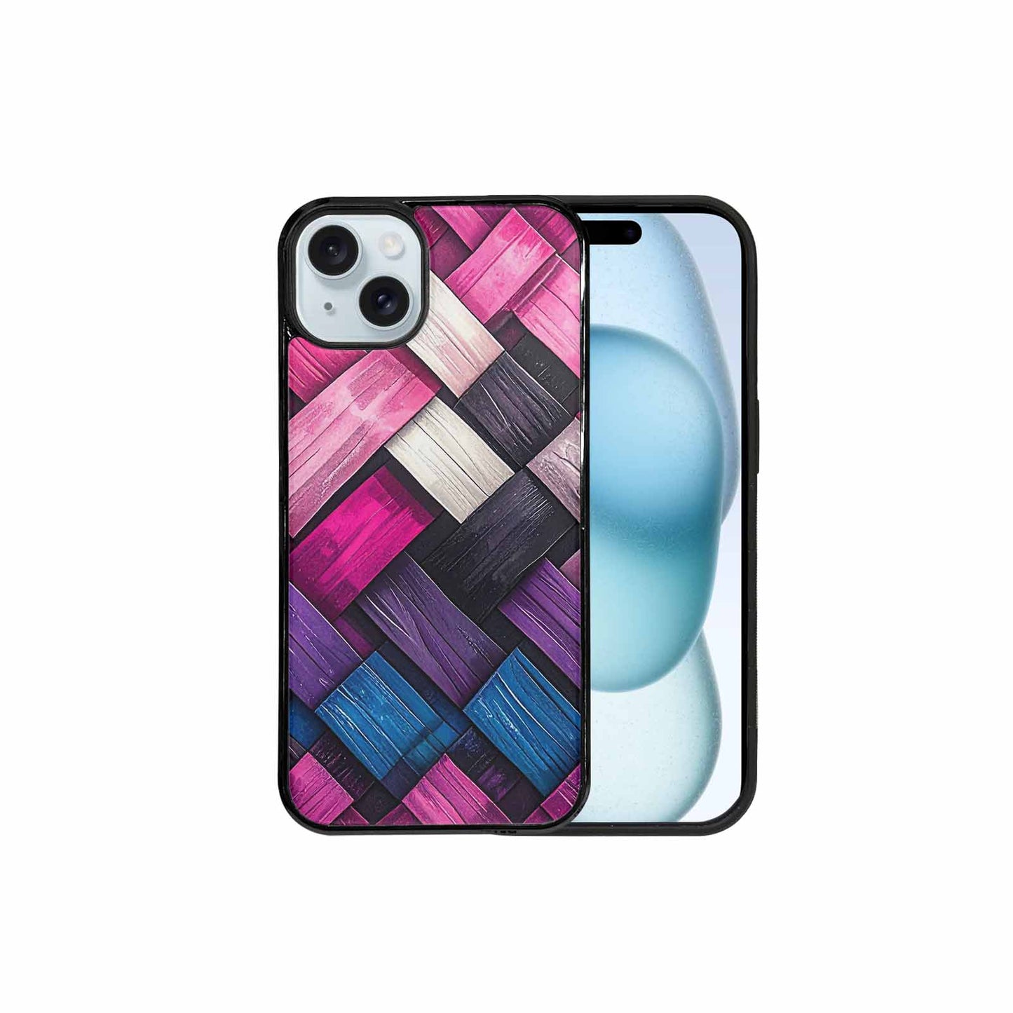 iPhone 15 Plus Case — Genderfluid Flag Color Theme Small Rainbow, Personalized Phone Case