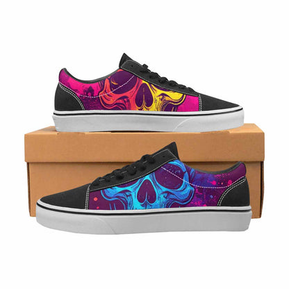 MEN'S Tie Dye Skulls Print Canvas Lace-Up Wallpaper Art Custom Sneakers