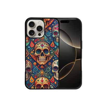 iPhone 16 Pro Max Case — Sacred Geometry Lots Of Skulls Seamless, Customized Protective Case
