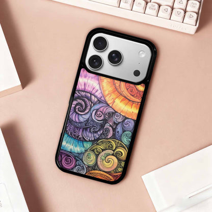 iPhone 17 Pro Case — Tie Dye Swirls Black White Tie, Original Design Phone Case