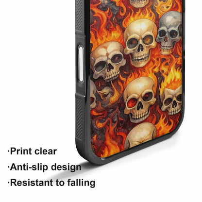 iPhone 17 Case — Skulls Flaming Skulls Small Gothic Skulls, Custom Print Case Cover