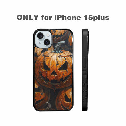 iPhone 15 Plus Case — Halloween Cracked Jackolantern, Custom Designed Case Cover