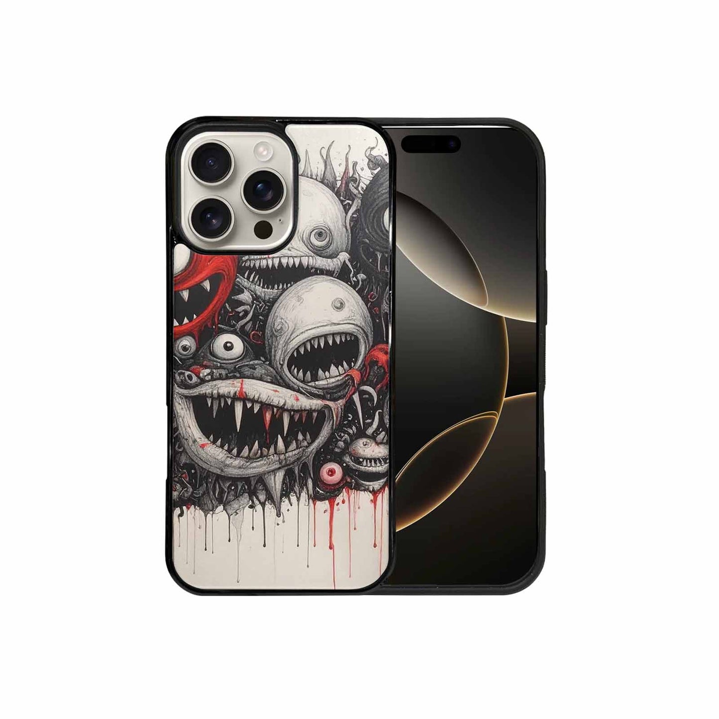 iPhone 16 Pro Max Case — Multi Eye Monster Black Red Ink, Custom Designed Case Cover