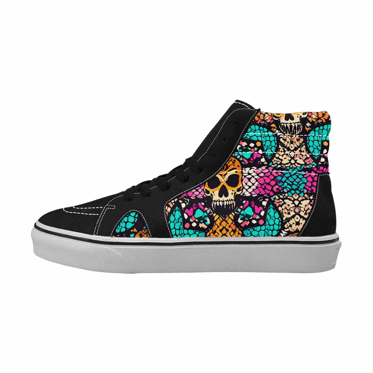 WOMEN'S Snake Print Skull High Top Canvas Cottagecore Shoes