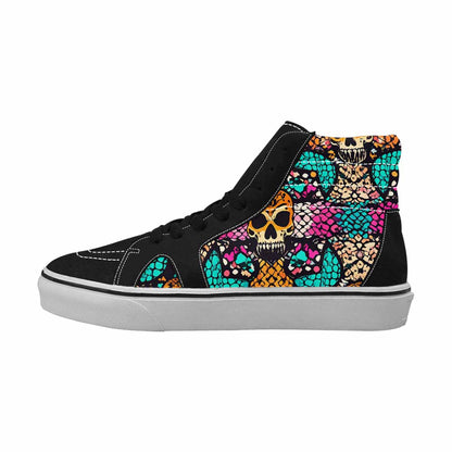 WOMEN'S Snake Print Skull High Top Canvas Cottagecore Shoes
