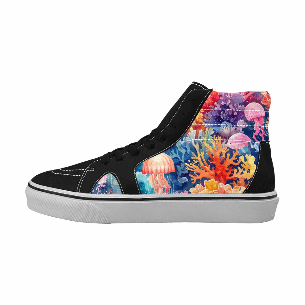 MEN'S Fish Scale Coral High Top Canvas Grunge Sneakers