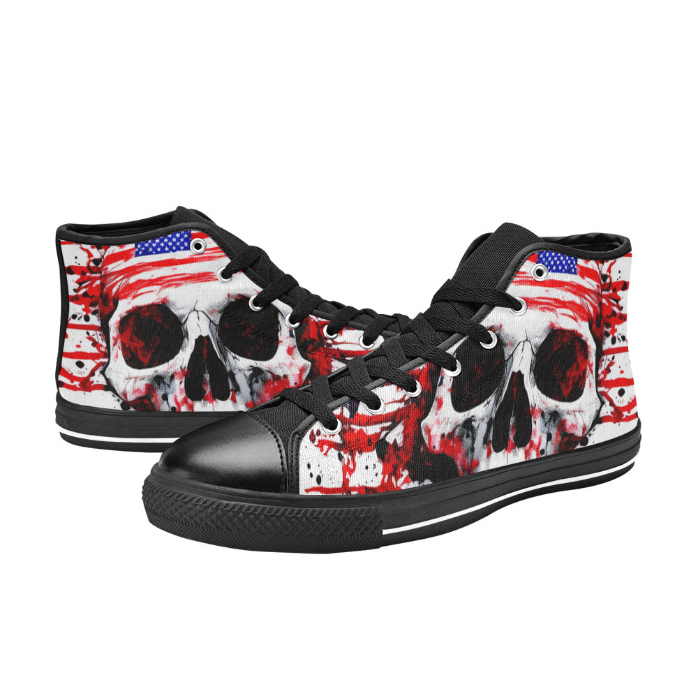 MEN'S Patriotic Splatter Men’S High Top Canvas Aesthetic Custom Sneakers