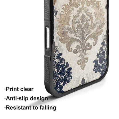 iPhone 17 Case — Small Damask Ornamental Wallpaper Original Art, Custom Print Case Cover