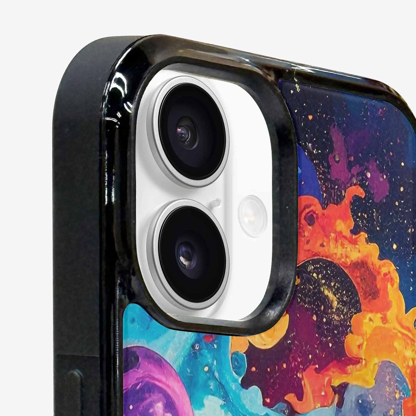 iPhone 16 Plus Case — Cosmic Creature And Object Mashup Pattern, Custom Designed Case Cover