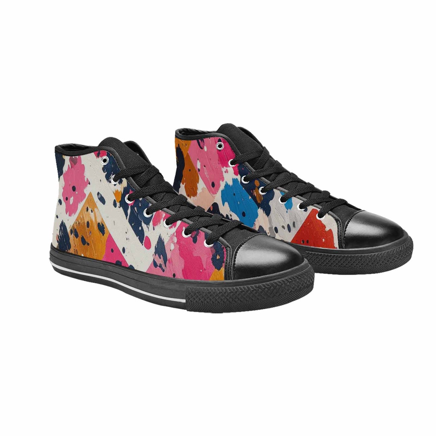 MEN'S Cow Animal Print High Top Canvas Wallpaper Art Shoes
