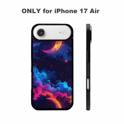 iPhone 17 Air Case — Neon Winter Moon Seamless Cartoon Cute, Customized Protective Case