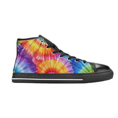 MEN'S Tie Dye - High Top Canvas Cottagecore Custom Shoes
