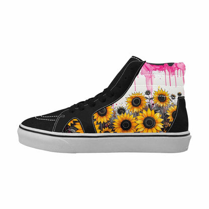 MEN'S Sunflower Burst High Top Canvas Cottagecore Sneakers