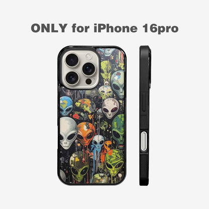 iPhone 16 Pro Case — Aliens Camo Aliens Pattern Hundreds Of, Personalized Phone Case