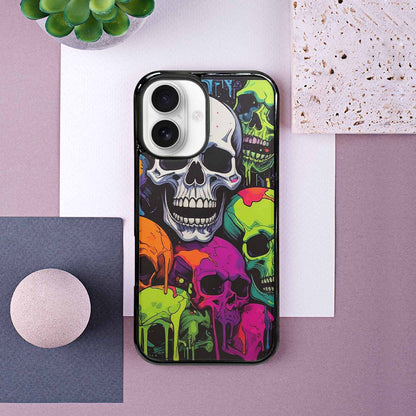 iPhone 16 Case — Vibrant Camo 1000\'s Of Skeletons Neon, Original Design Phone Case