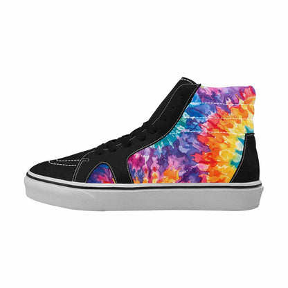 MEN'S Tie Dye Swirls Tie High Top Canvas Neon Fantasy Shoes