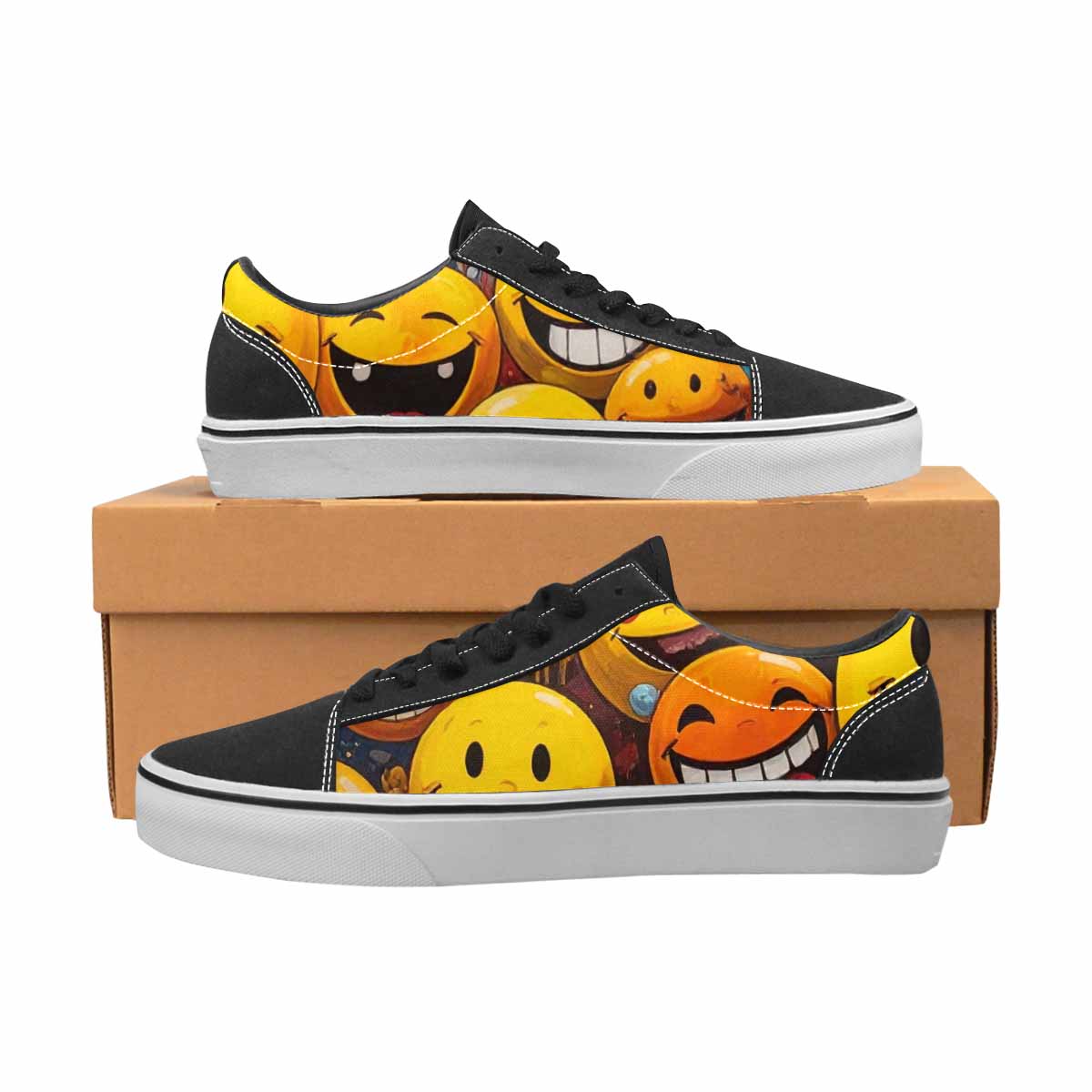WOMEN'S Melting Moon Smiley — Lace-Up Canvas Y2K Shoes