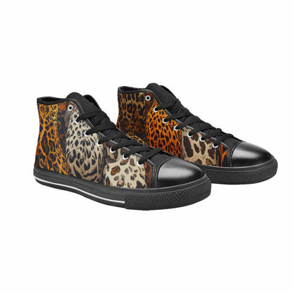 MEN'S Animal Print High Top Canvas Neon Fantasy Sneakers
