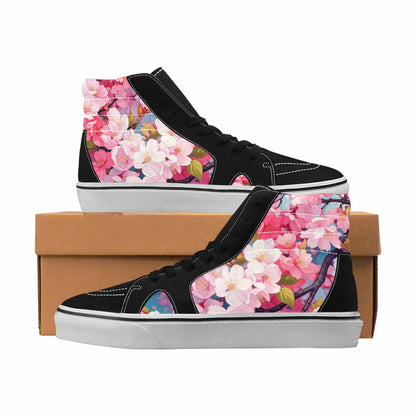 MEN'S Cherry Blossom High Top Canvas Bold Print Neon Fantasy Custom Sneakers