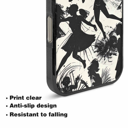 iPhone 16 Pro Case — Bold Dancing Figure Line Art Pattern, Personalized Phone Case