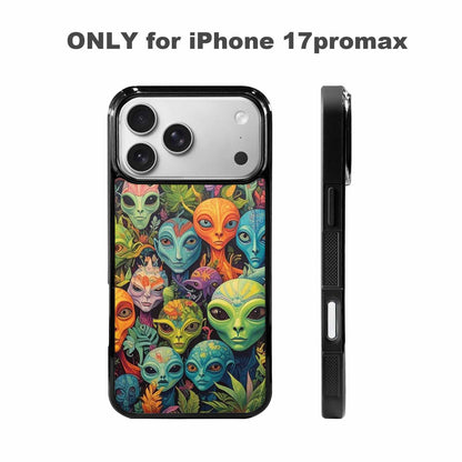 iPhone 17 Pro Max Case — Aliens Pattern Hundreds Of Alien Scifi, Custom Made Phone Cover