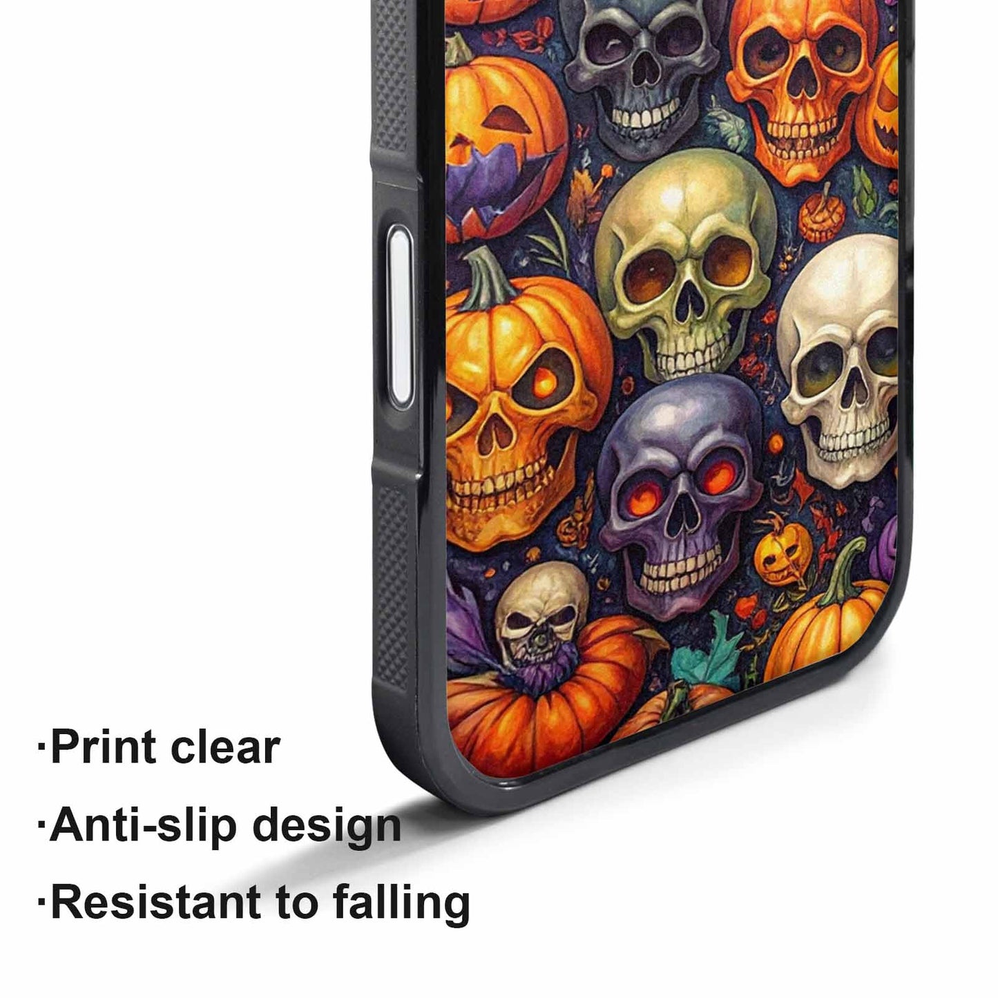 iPhone 17 Air Case — Skulls Halloween Orange Black Small Gothic, Customized Protective Case