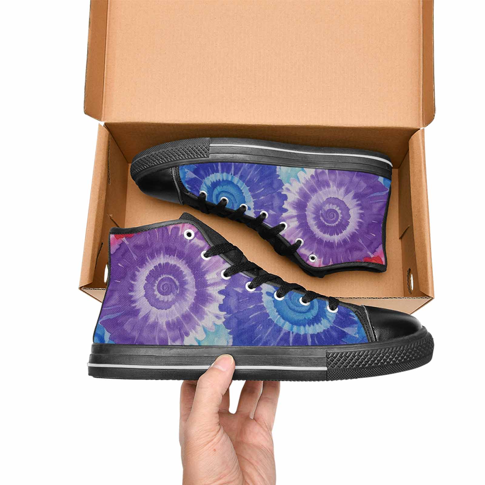 MEN'S Tie Dye Swirl High Top Canvas Dreamcore Shoes