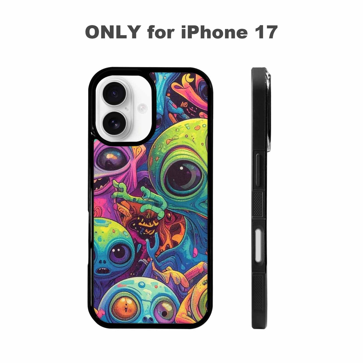 iPhone 17 Case — Seamless Tileable Pattern Of Alien Scifi, Custom Art Phone Cover