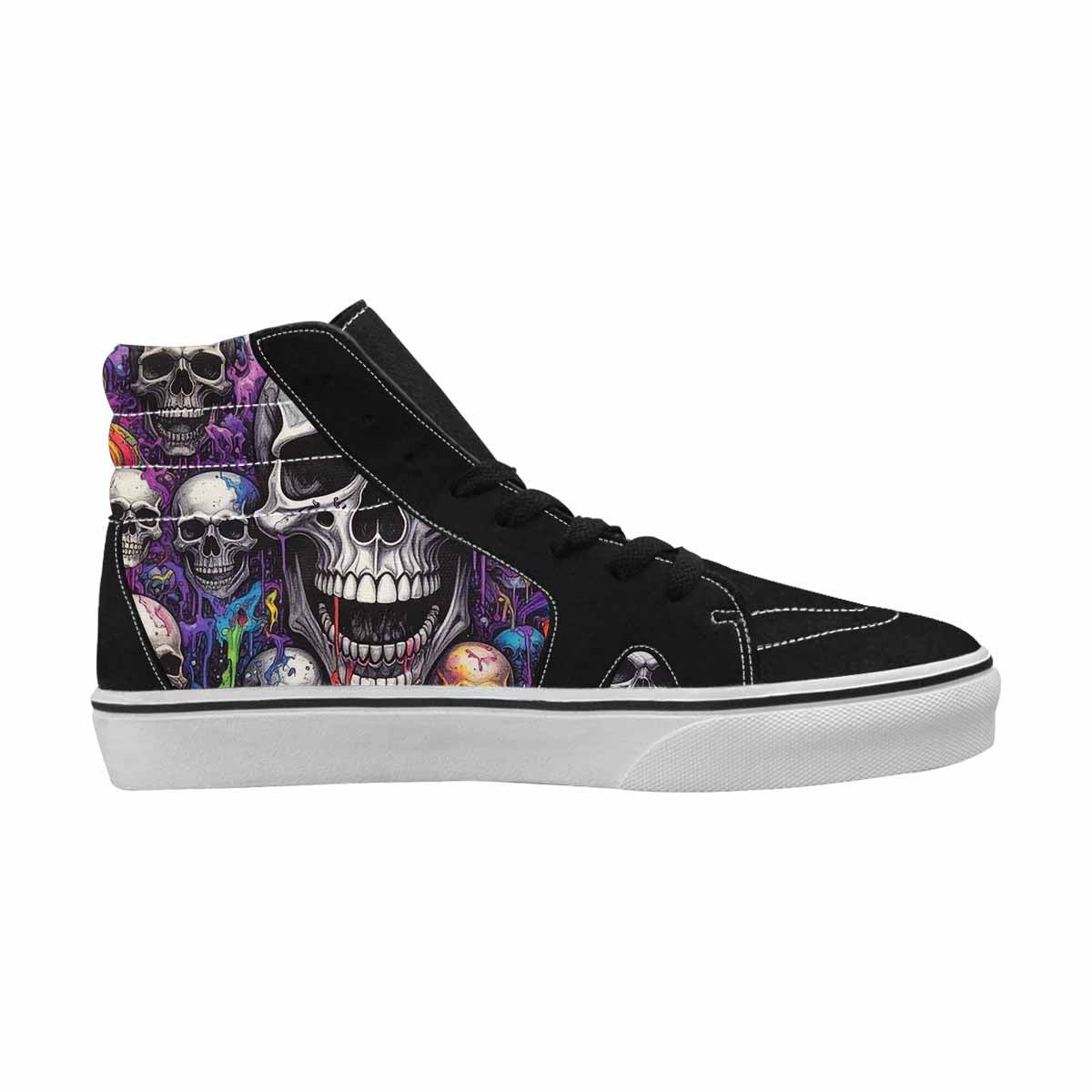 MEN'S Rainbow From Skull S High Top Canvas Wallpaper Art Custom Sneakers