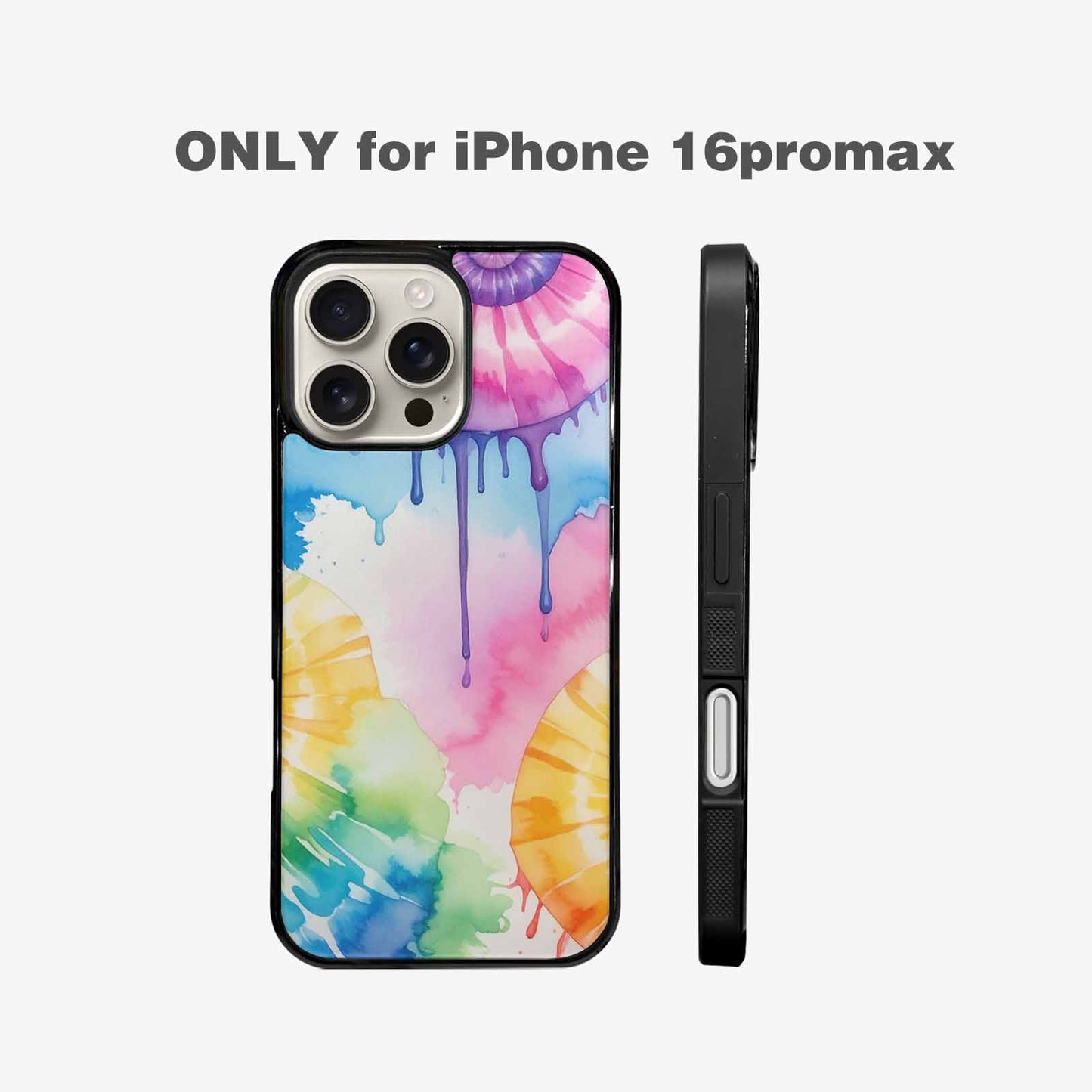 iPhone 16 Pro Max Case — Dripping Tie Dye Spiral, Unique Phone Case Design