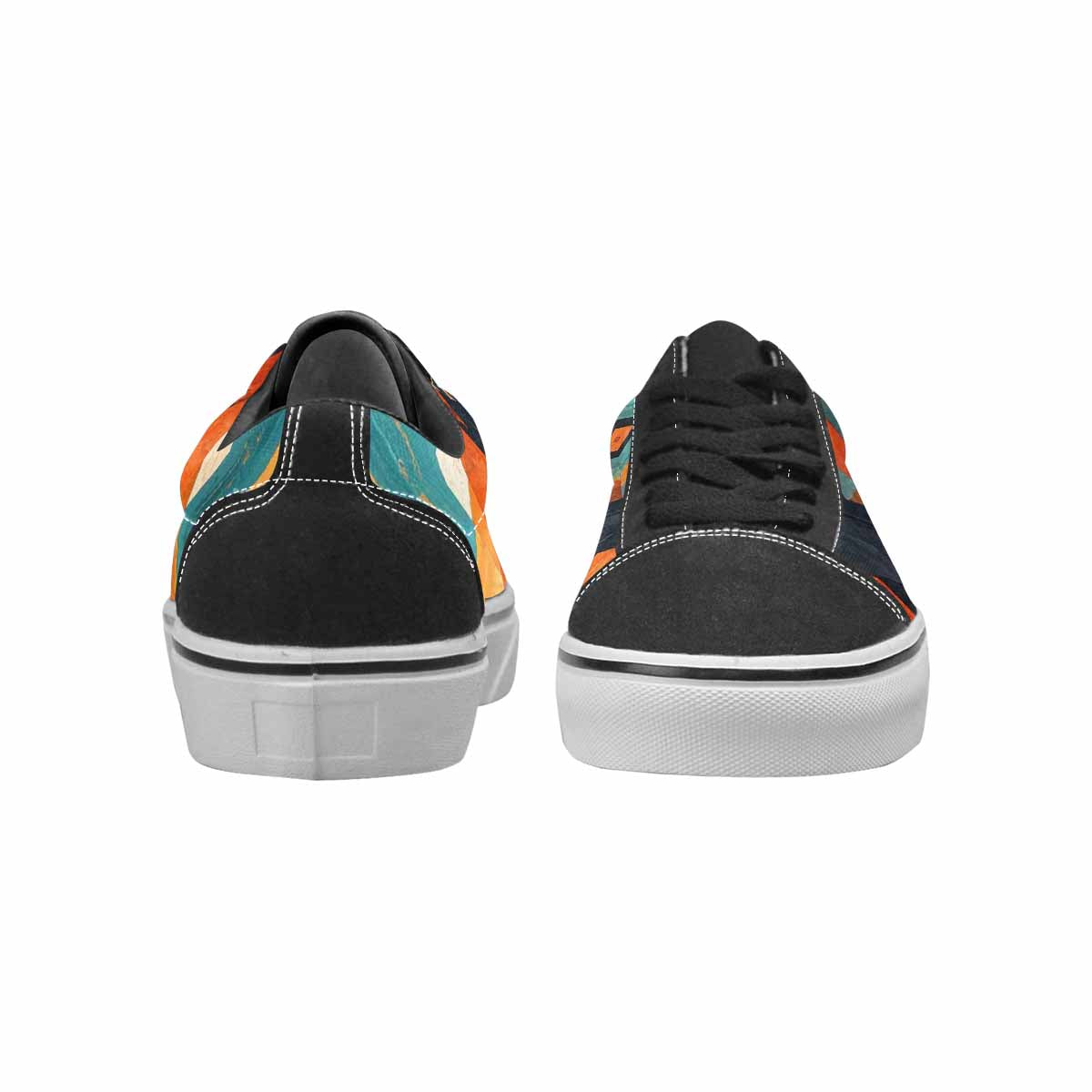 WOMEN'S Southwestern Geometric Diamond Canvas Lace-Up Wallpaper Art Custom Sneakers