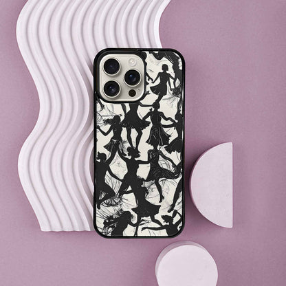 iPhone 16 Pro Max Case — Bold Dancing Figure Line Art Pattern, Unique Phone Case Design
