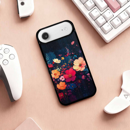 iPhone 17 Air Case — Shadowy Glitch Floral Pattern Hundreds Floral, Custom Print Case Cover