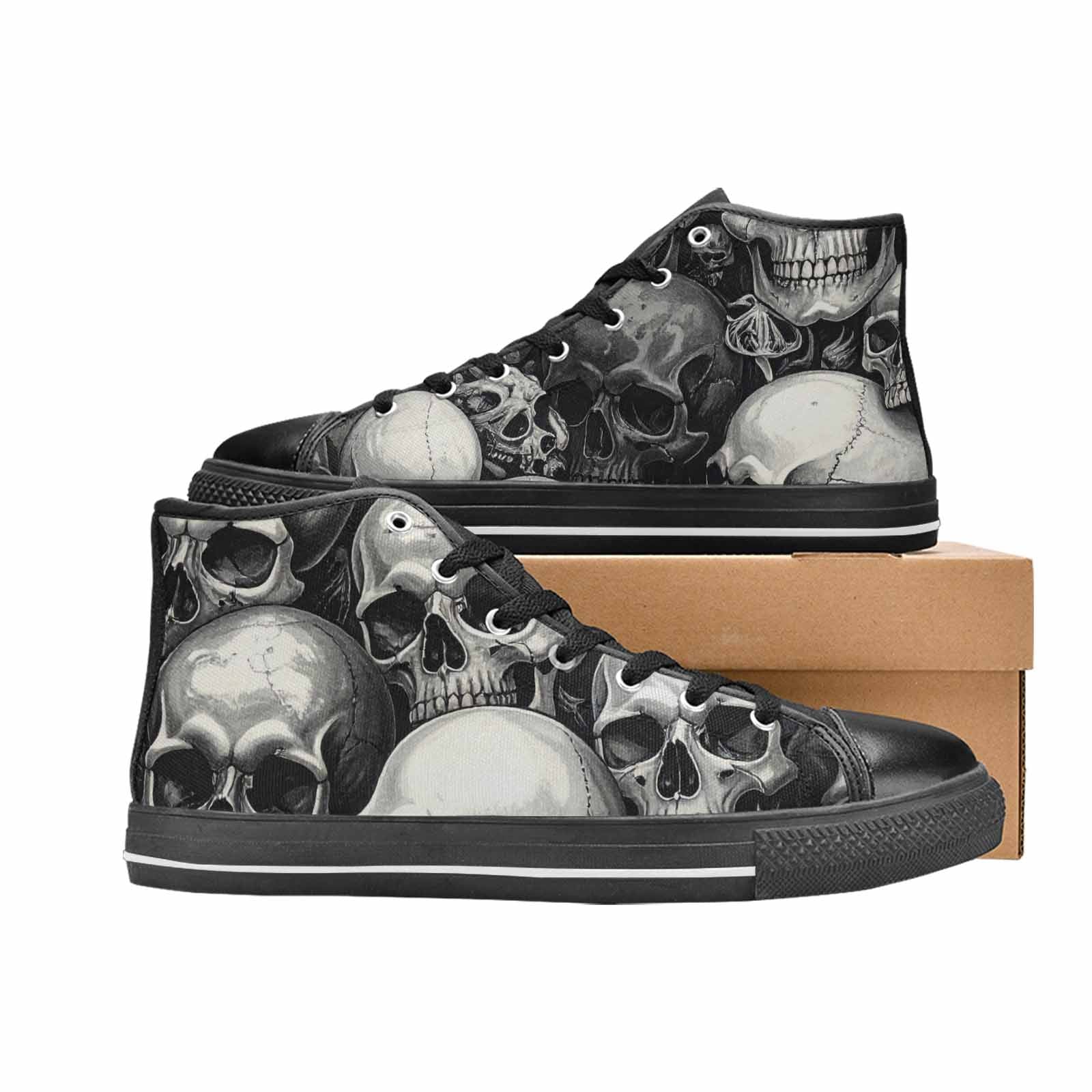MEN'S Skulls - Classic High Top Canvas Grunge Custom Shoes