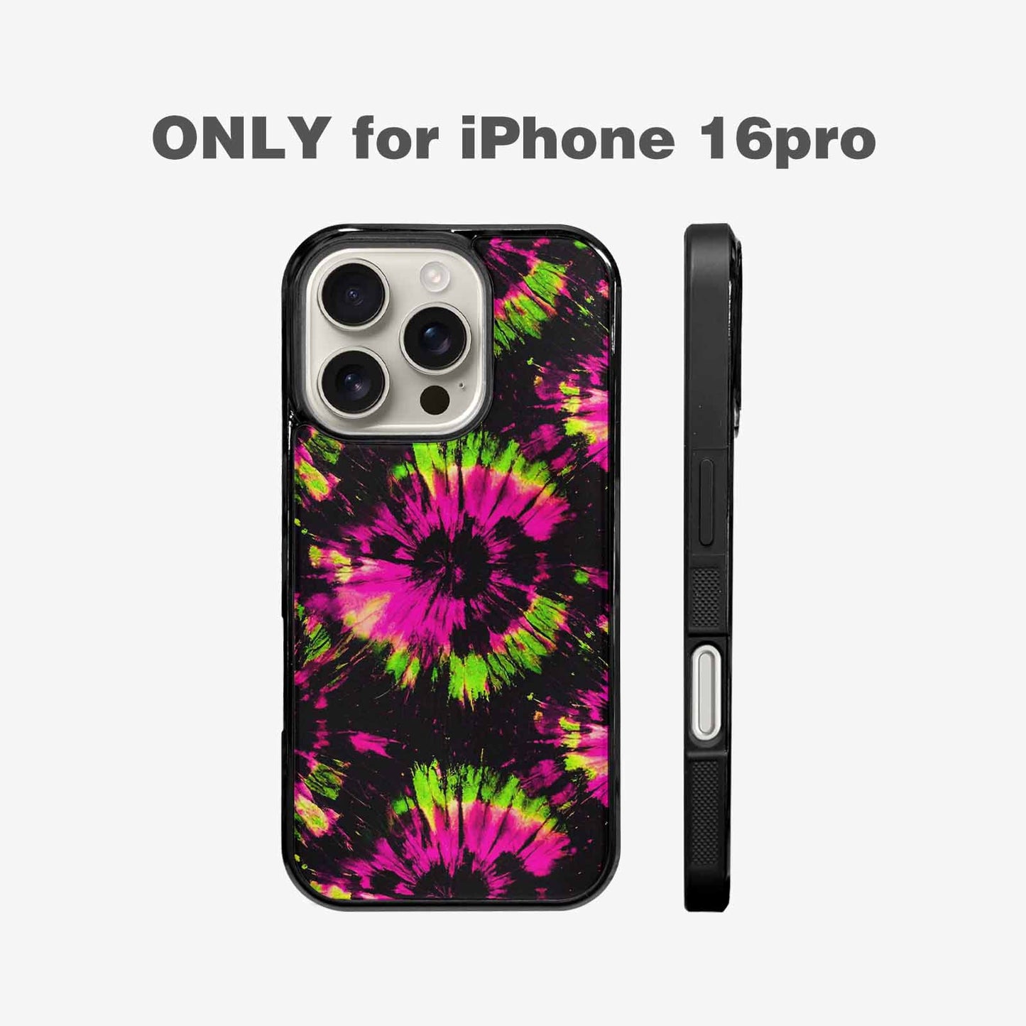 iPhone 16 Pro Case — Acid Wash Tie Dye Neon, Custom Designed Case Cover