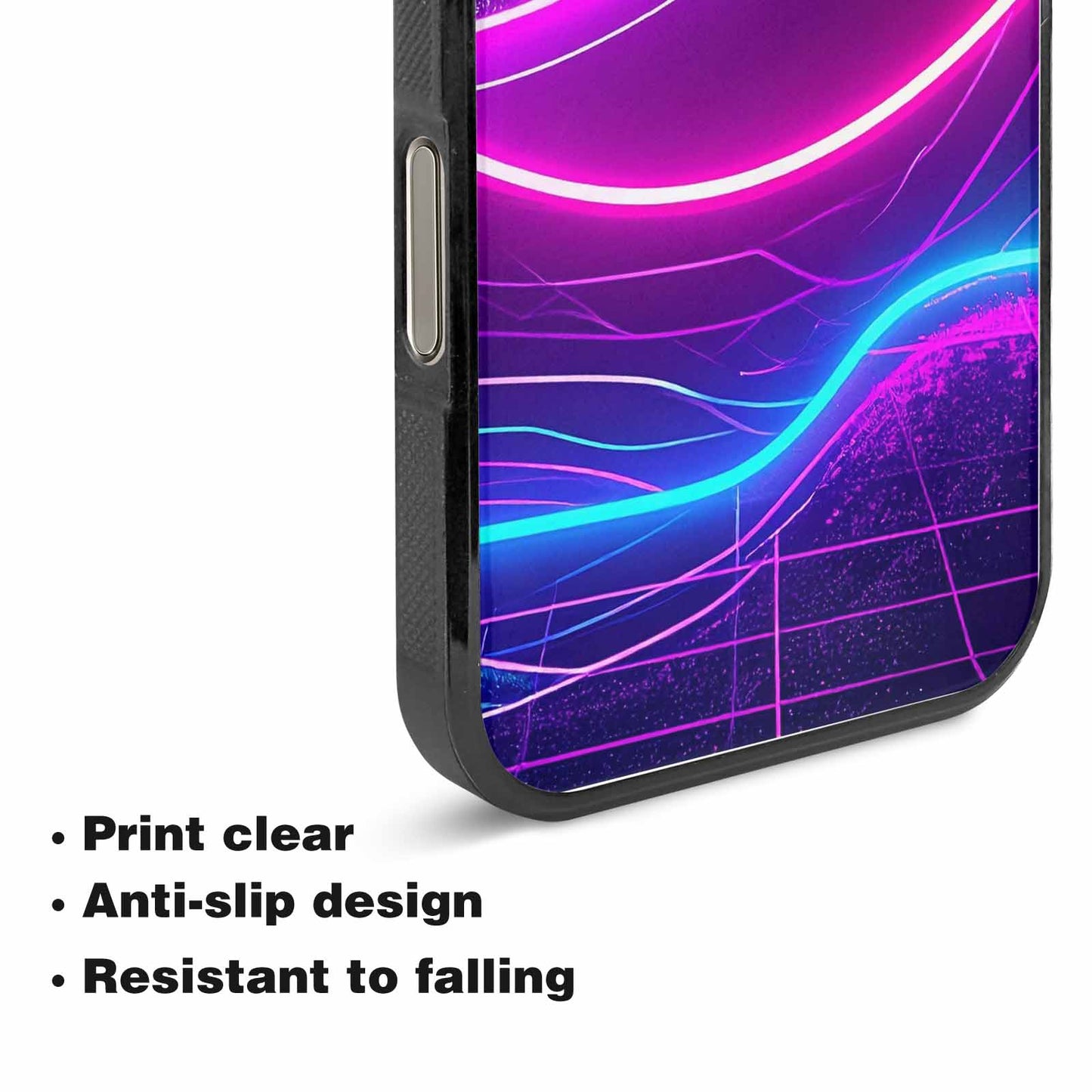iPhone 15 Pro Max Case — 1980s Neon Cartoon Art Pattern, Original Design Phone Case