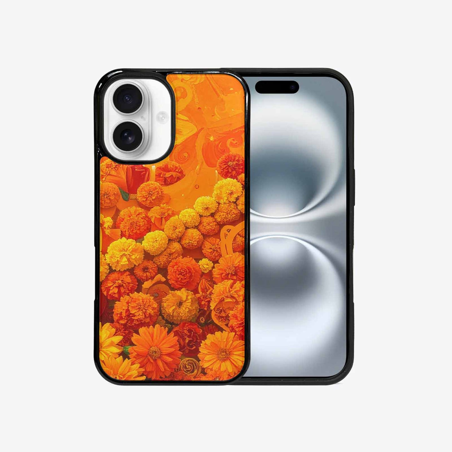 iPhone 16 Case — Marigold Day Of The Dead Marigold, Custom Print Case Cover