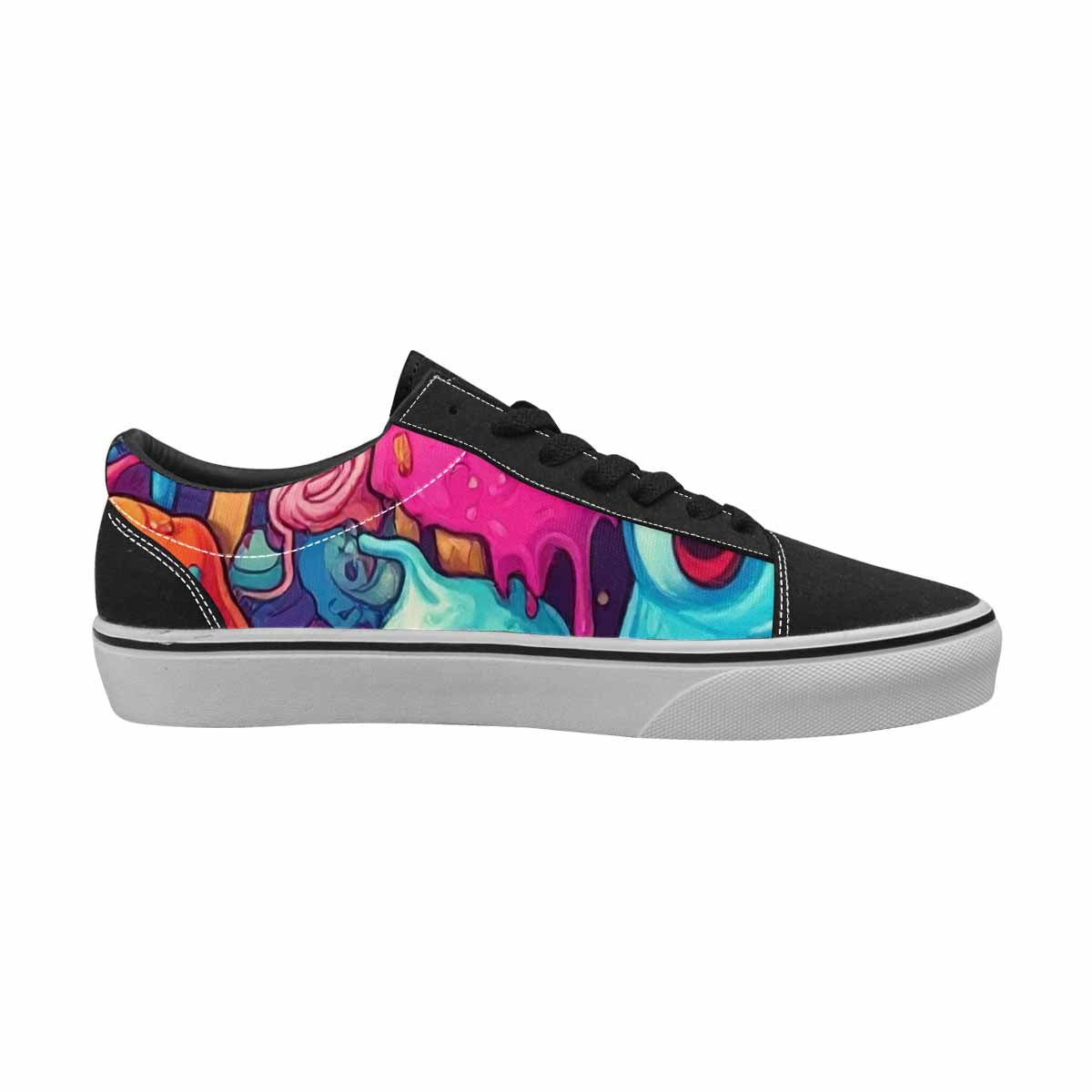 WOMEN'S Melting Ice Cream Monster Lace-Up Canvas Grunge Shoes