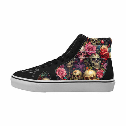 MEN'S Skulls Roses Melting Skulls High Top Canvas Dark Academia Sneakers