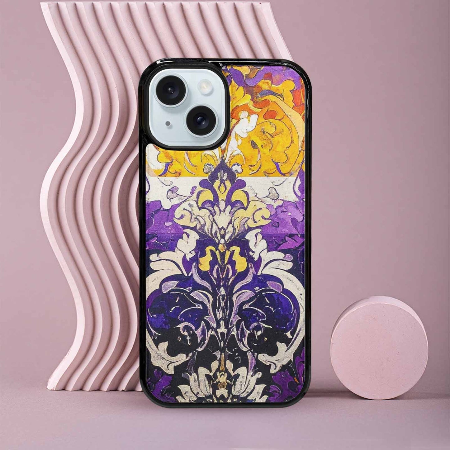 iPhone 15 Case — Nonbinary Flag Color Theme Small Rainbow, Custom Printed Phone Case