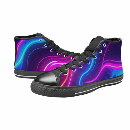 MEN'S 80S Neon Cartoon High Top Canvas Dark Academia Custom Shoes