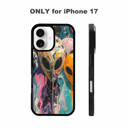 iPhone 17 Case — Aliens Marblealiens Pattern Alien Scifi, Custom Print Case Cover