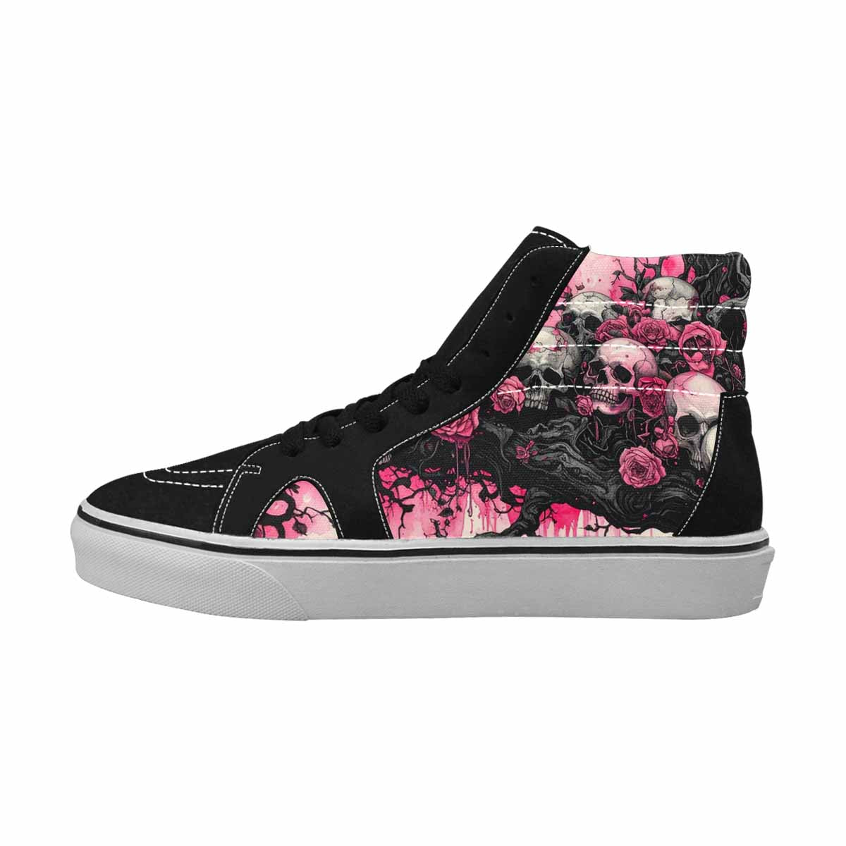 MEN'S Skull Roses High Top Canvas Melting Art Sneakers