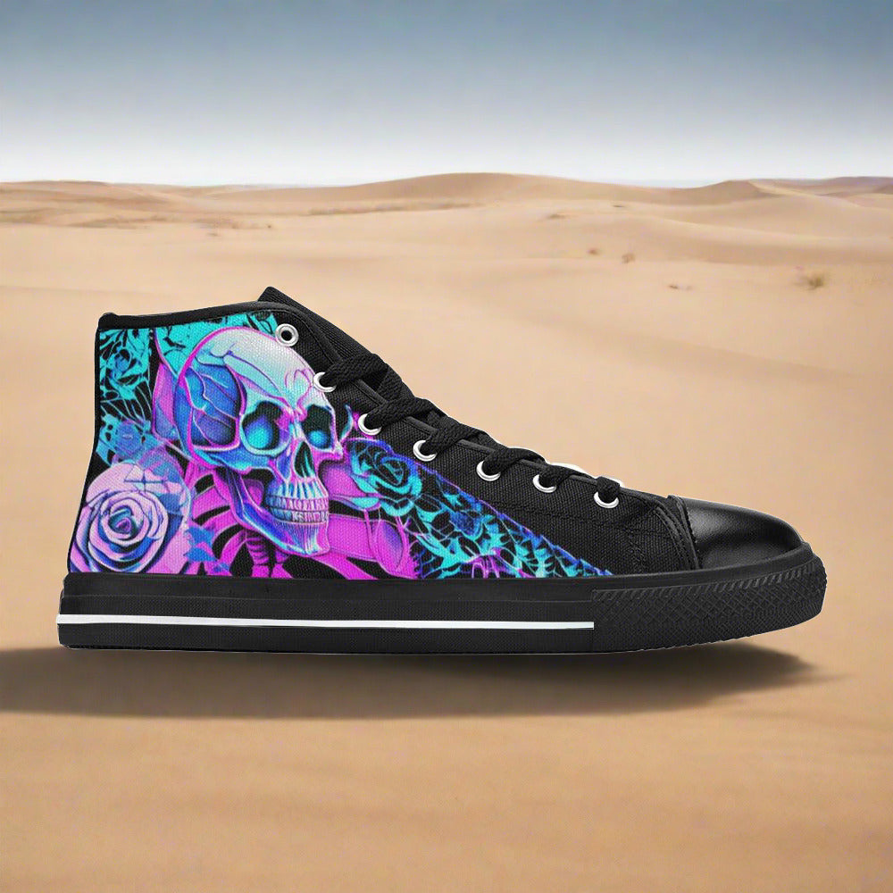 Aztec Silver Blue Wearable MEN Bold Art - Freaky Shoes | Custom Art Sneakers