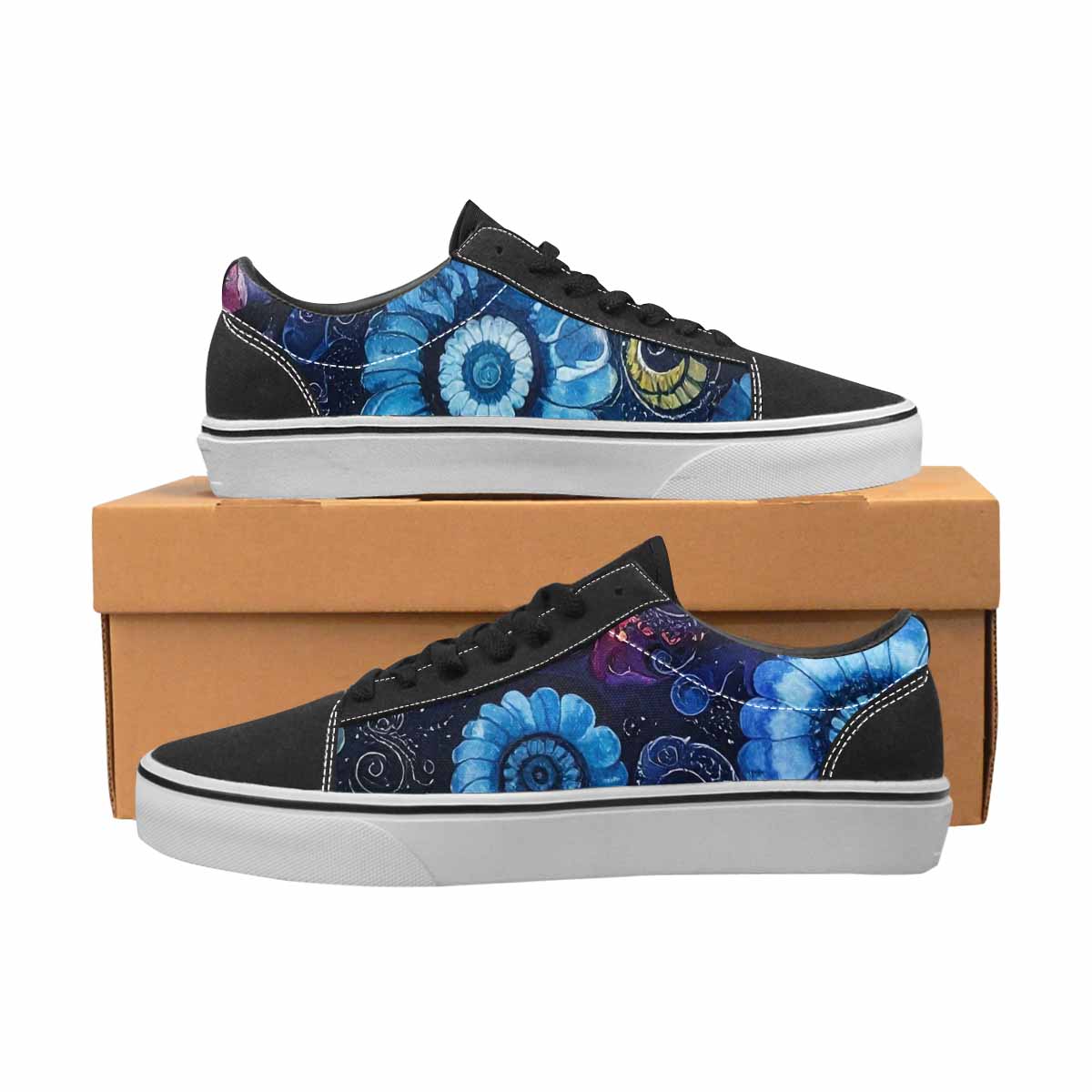 WOMEN'S Tie Lace-Up Canvas Wallpaper Art Sneakers