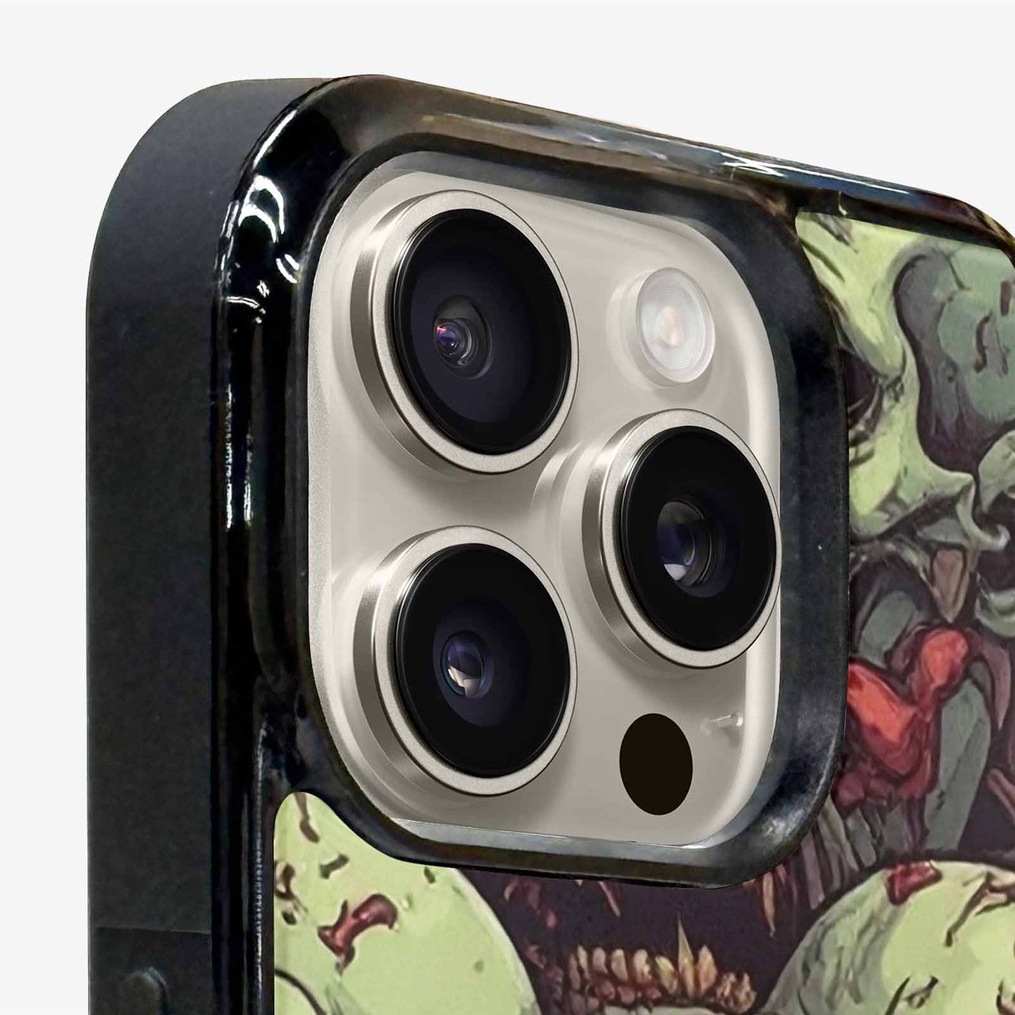 iPhone 16 Pro Max Case — Zombie Head Pattern Hundreds Of Small, Custom Print Case Cover